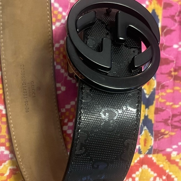 Gucci Black Leather Belt